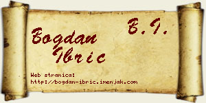 Bogdan Ibrić vizit kartica